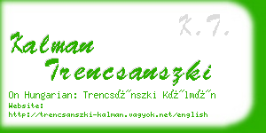 kalman trencsanszki business card